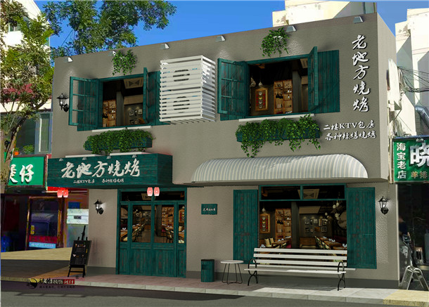 银川老烧烤店设计装修案例_银川烧烤店设计装修公司_CY